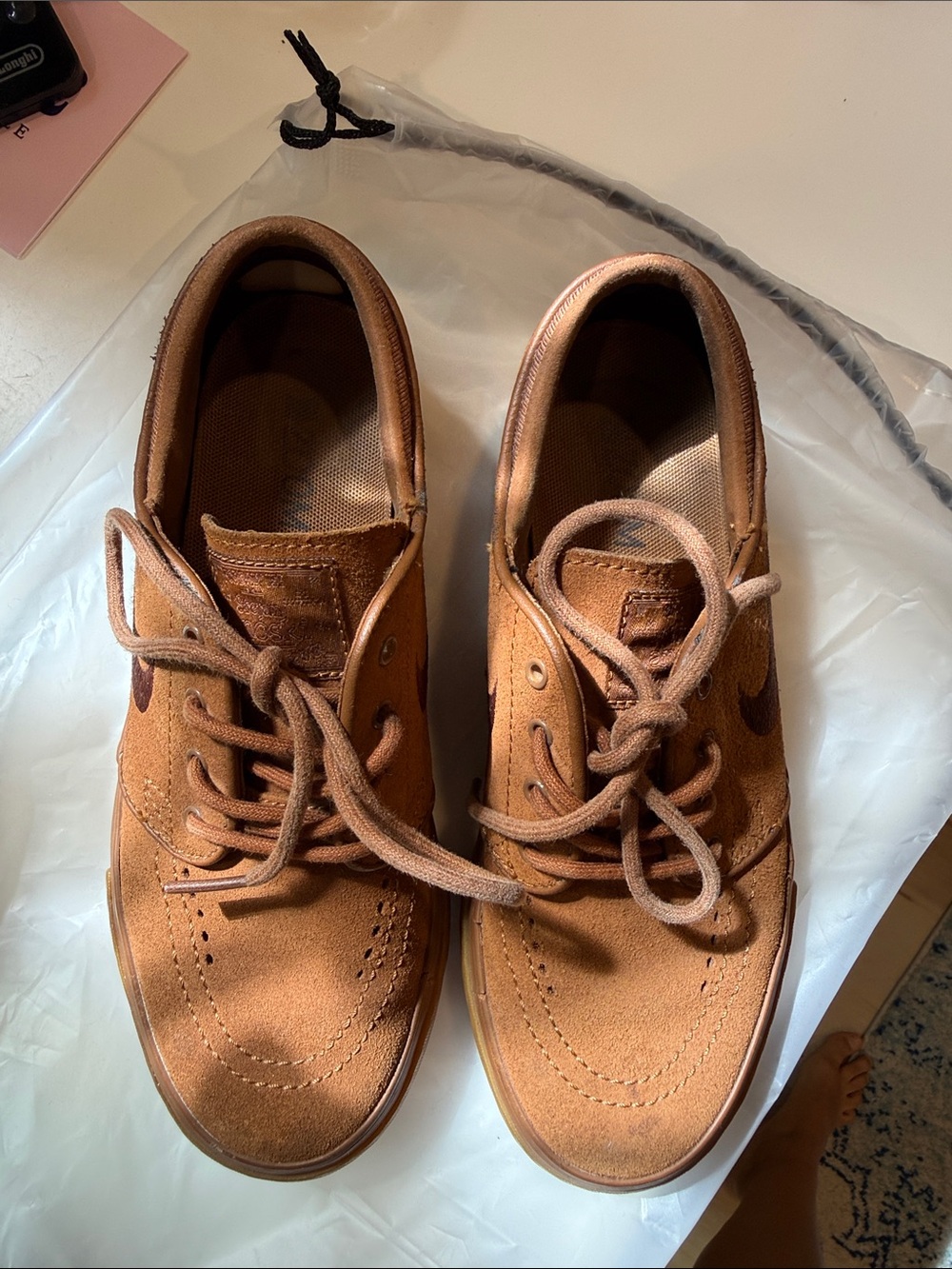 Nike SB Zoom Stefan Janoski Brown Suede Gum Skate Shoes Size 4 Men’s